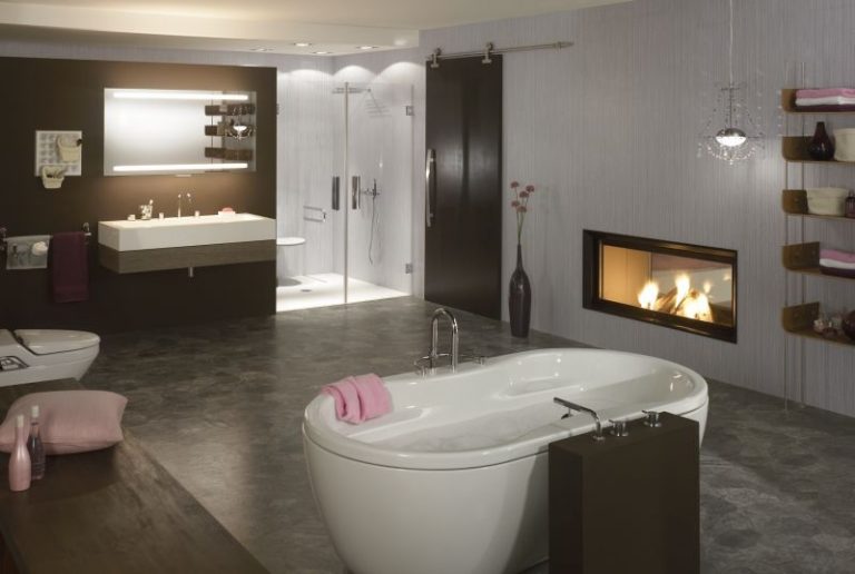 Kamin im Badezimmer - Planungswelten