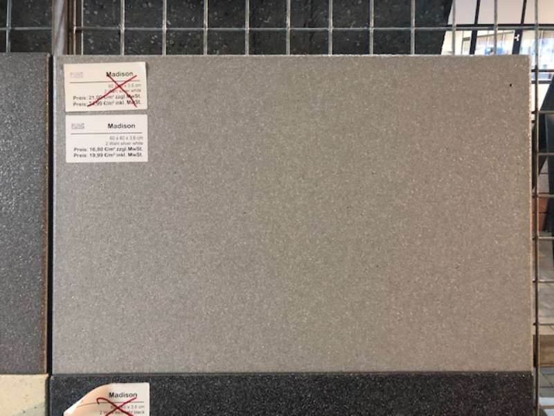 Madison Terrassenplatten 60x40x3,6 cm silver white (2.Wahl)