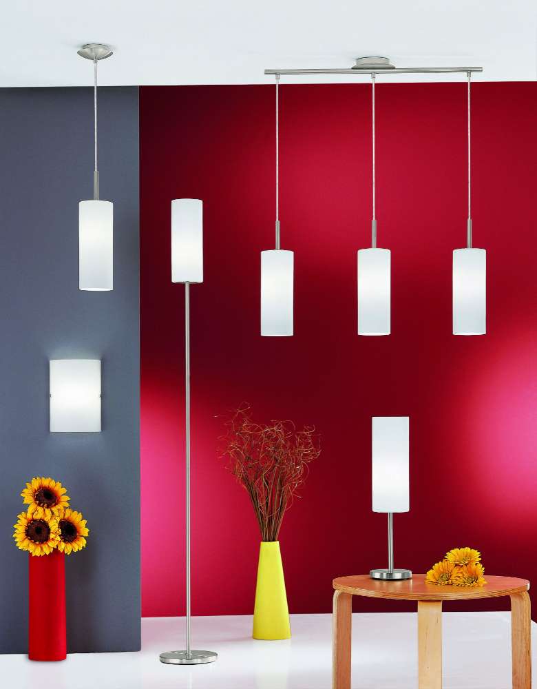 Aussteller Hängeleuchte Troy 3 nickel-matt/weiß