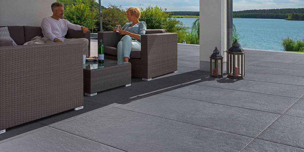 Xera 120x60x2 cm anthrazit meliert strukturiert (2.Wahl)