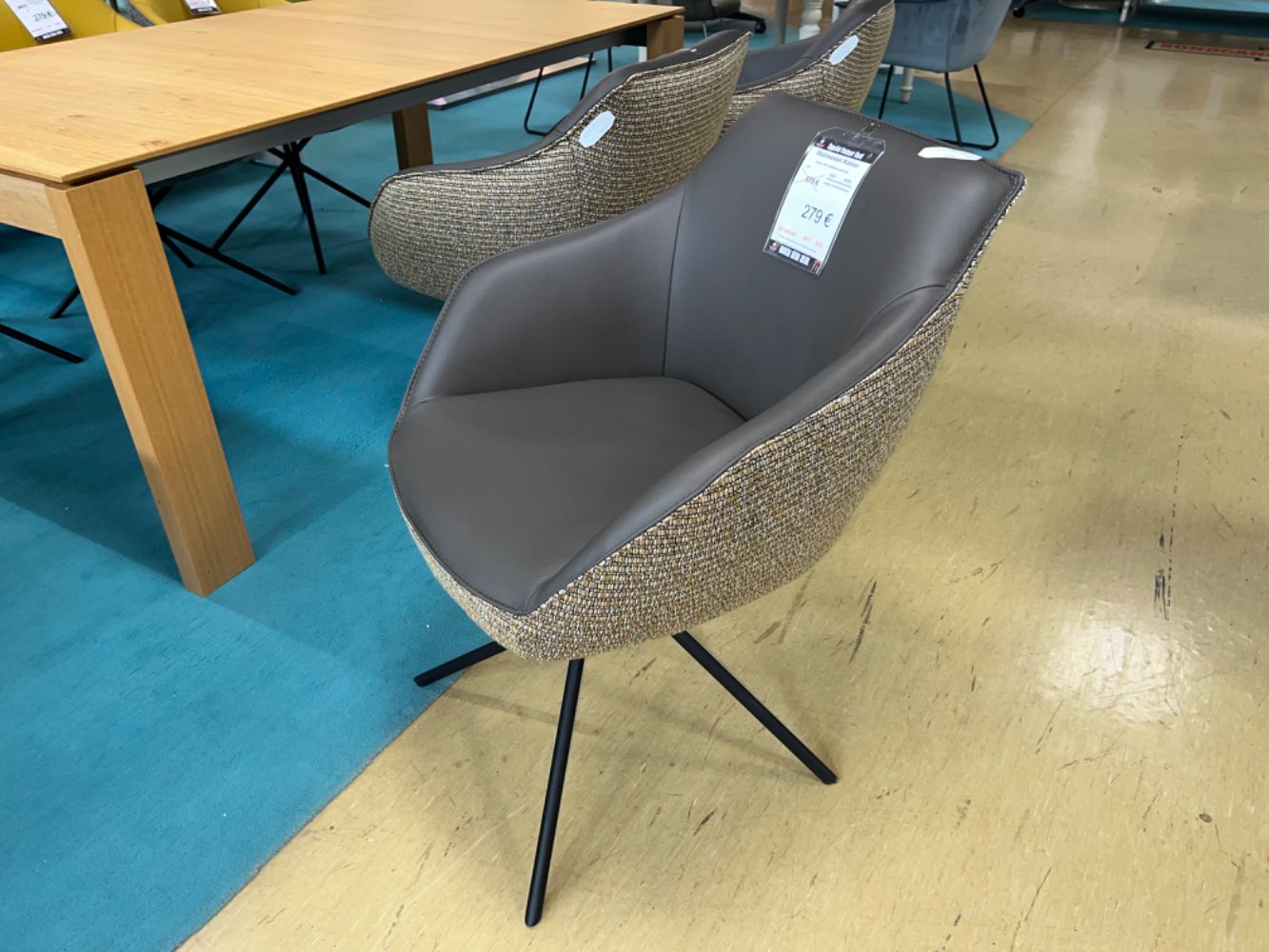 Stuhl / Stuhlsessel / grau / Leder / Sessel statt 679,-€