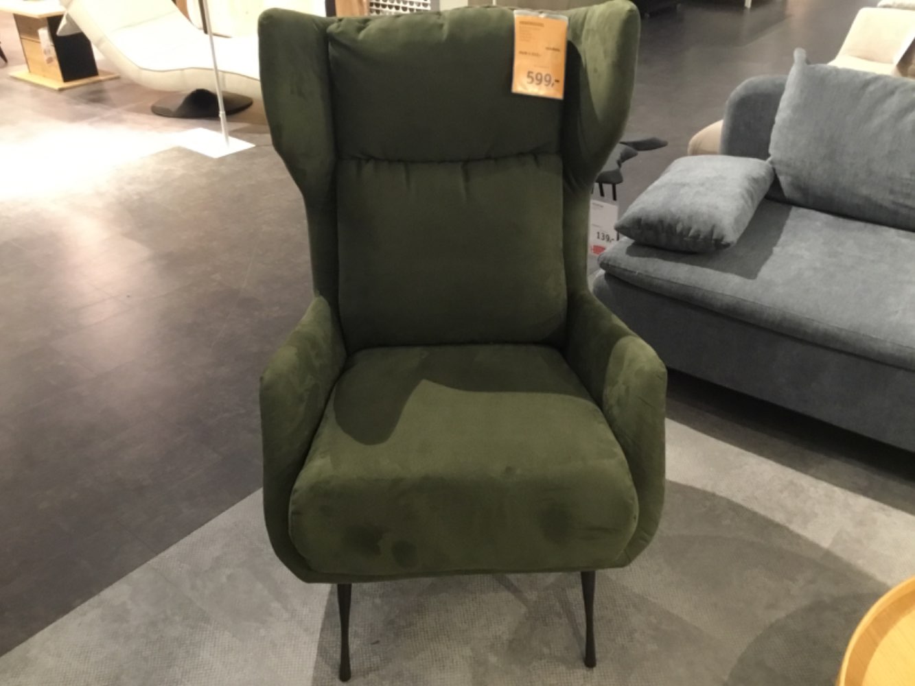 Ohrensessel, Mikrofaser, Dunkelgrün, Füße Metall schwarz, Ambia Home, XXXLUTZ