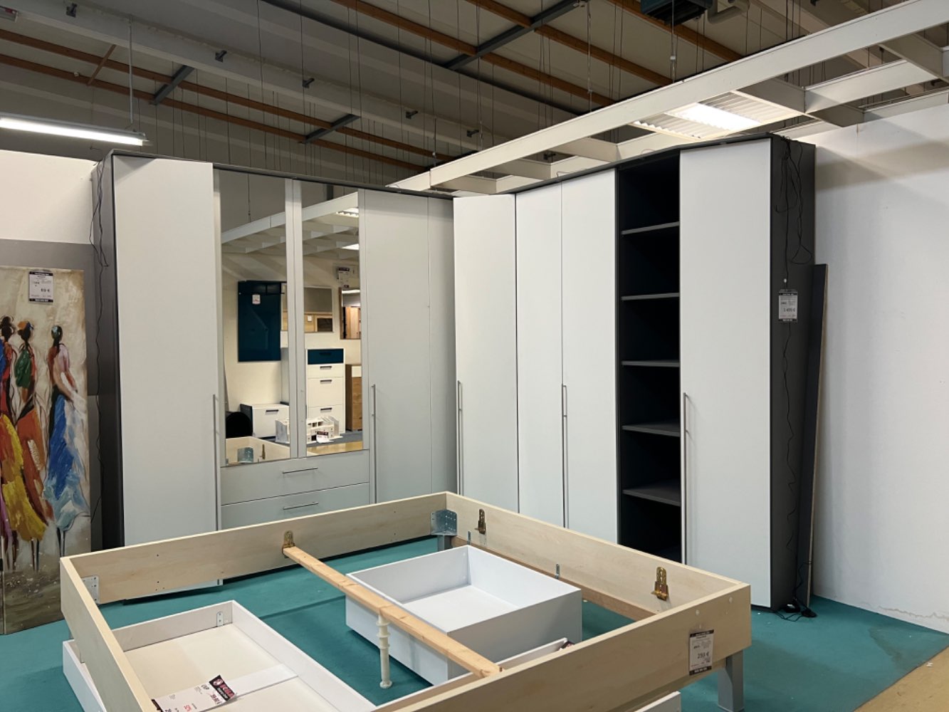 Eckschrankkombination Lack weiß / Schrank / Kleiderschrank statt 9.999,-€