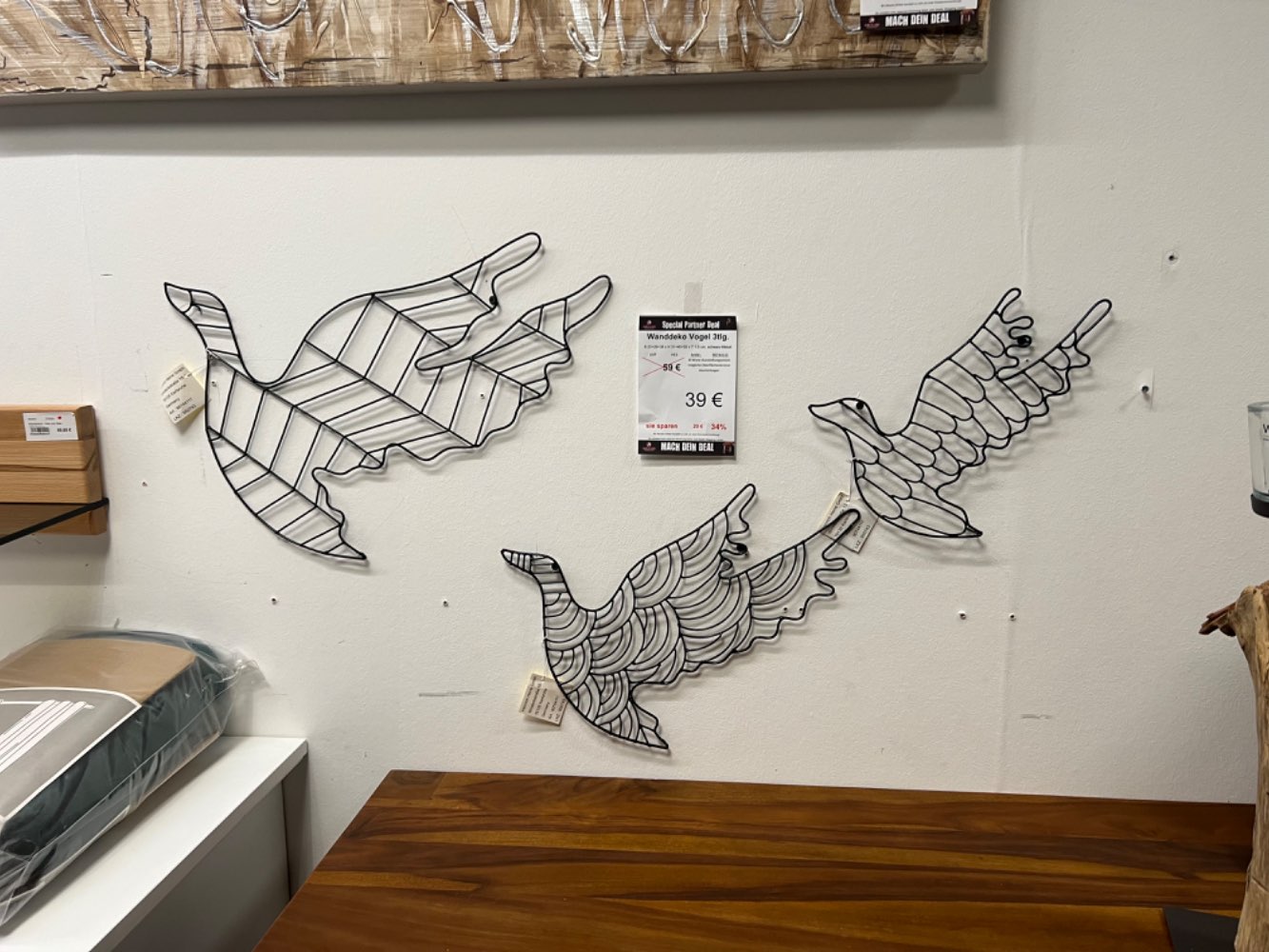 Wanddeko Vogel 3er Set / schwarz / Wandbild statt 59,-€