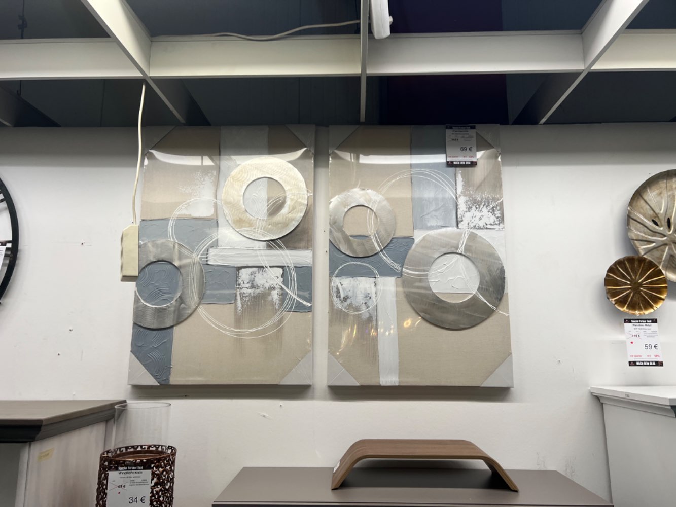 Originalgemälde beige / Gemälde / Bild 2erset statt 119,-€