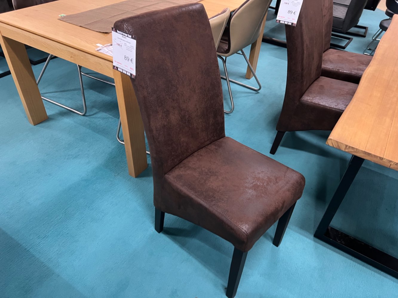 Stuhl braun / Lederoptik / Esszimmerstuhl statt 199,-€
