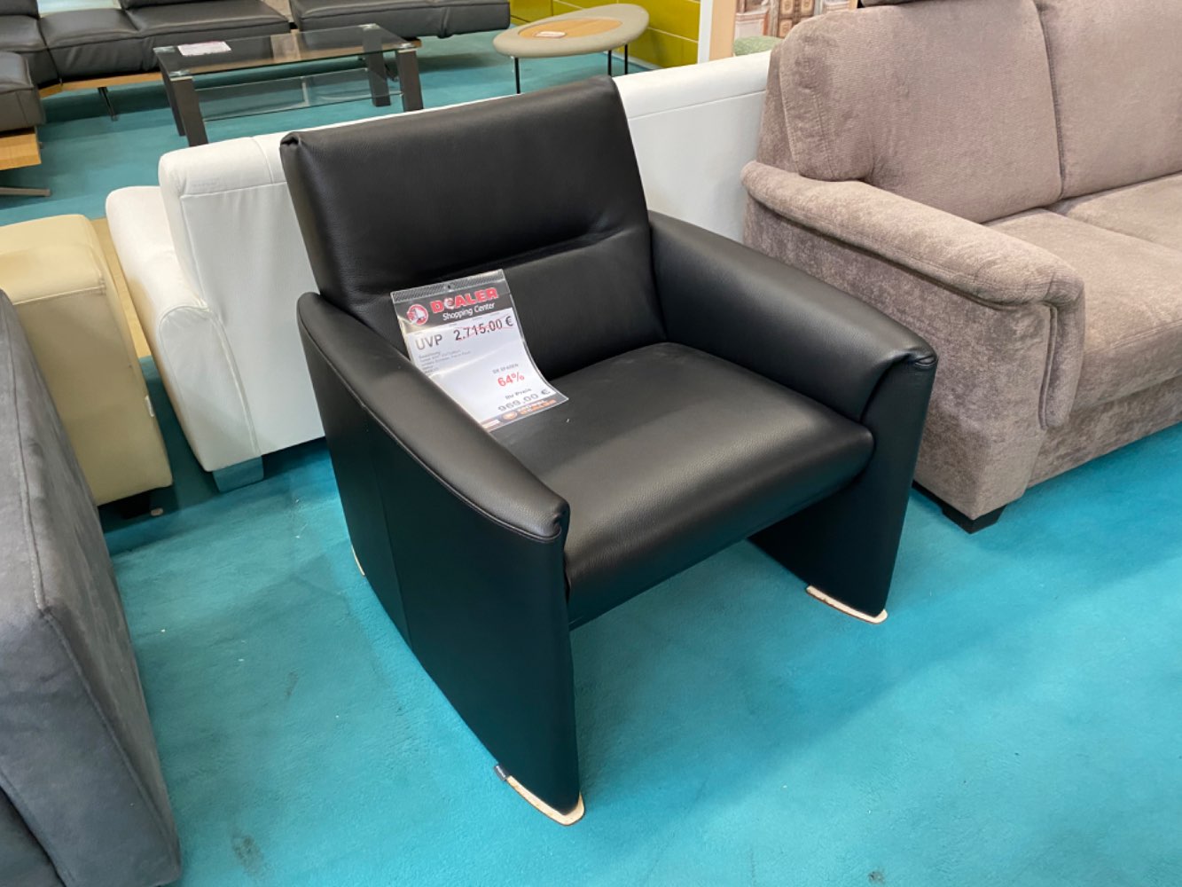 WSV Sessel schwarz Echtleder / Loungesessel statt 2715,-€