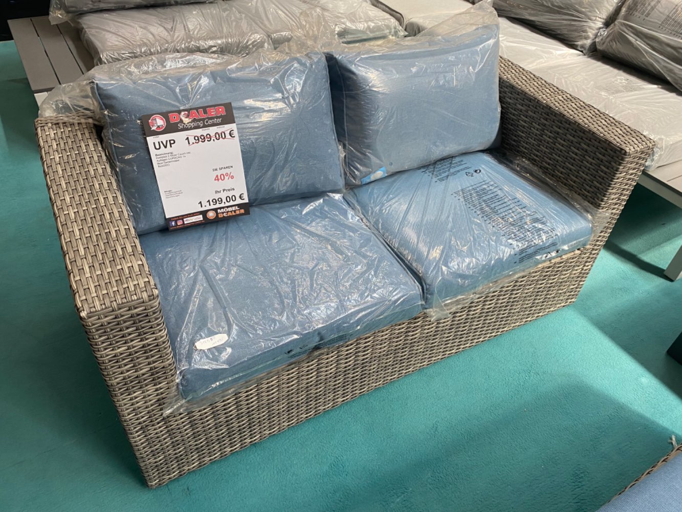 SSV Best Gartenmöbel / 2-Sitzer Couch mit Auflage statt 1999€