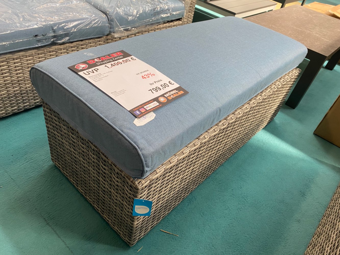 SSV Best Gartenmöbel / Bank / Curacao mit Auflage statt 1400€