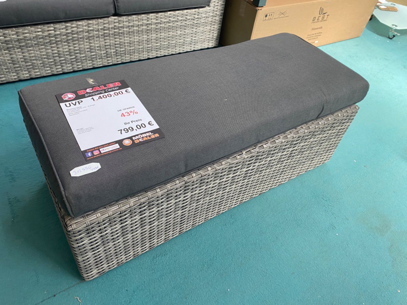 SSV Best Gartenmöbel / Bank mit Auflage Curacao statt 799€