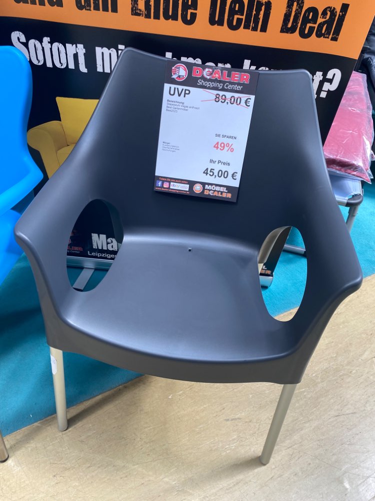 Best Gartenmöbel / Stuhl / Stapelsessel grau statt 89€