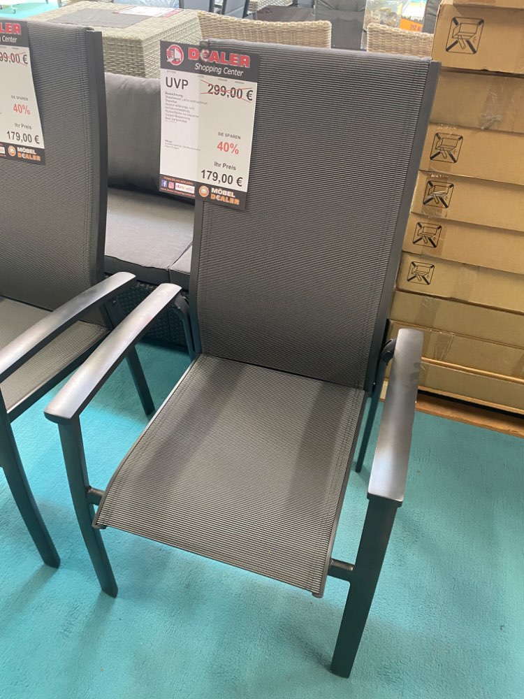 Best Gartenmöbel / Stapelsessel / Stuhl anthrazit statt 299€