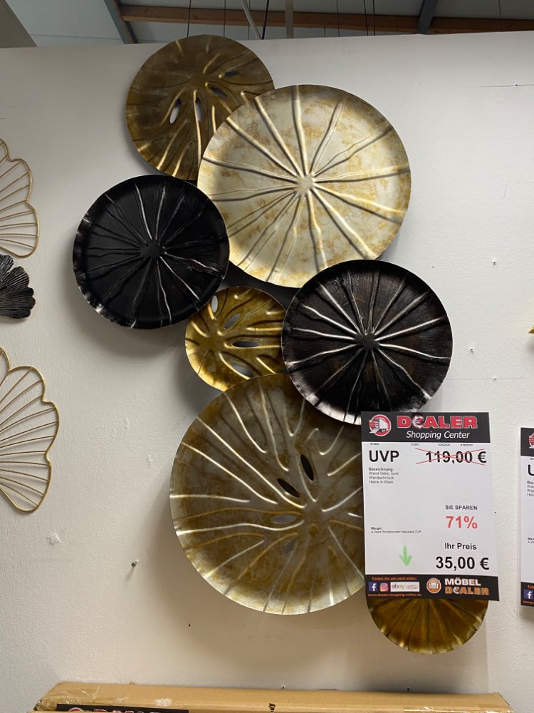 Wanddeko / Deko / Bild schwarz Gold statt 119€