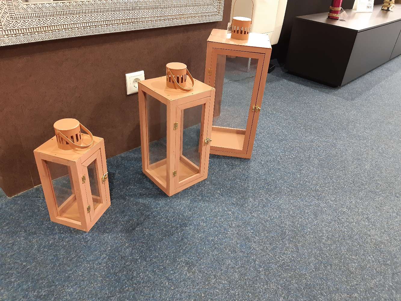 Laterne 3er Set terracotta