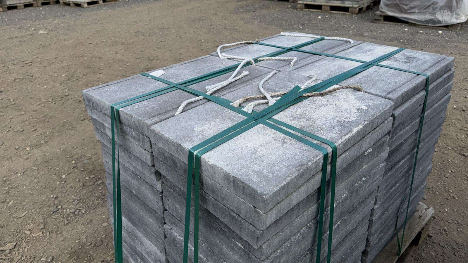 Abdeckplatte 49x35x4 cm Flach Anthrazit-weiß nuanciert (2.Wahl)