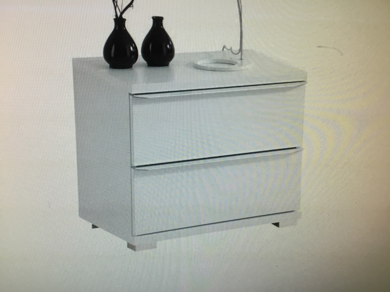 Möbel,Staud,Nachttisch Delta,50er Breite,Weiß-Alu,Softeinzug,XXXL