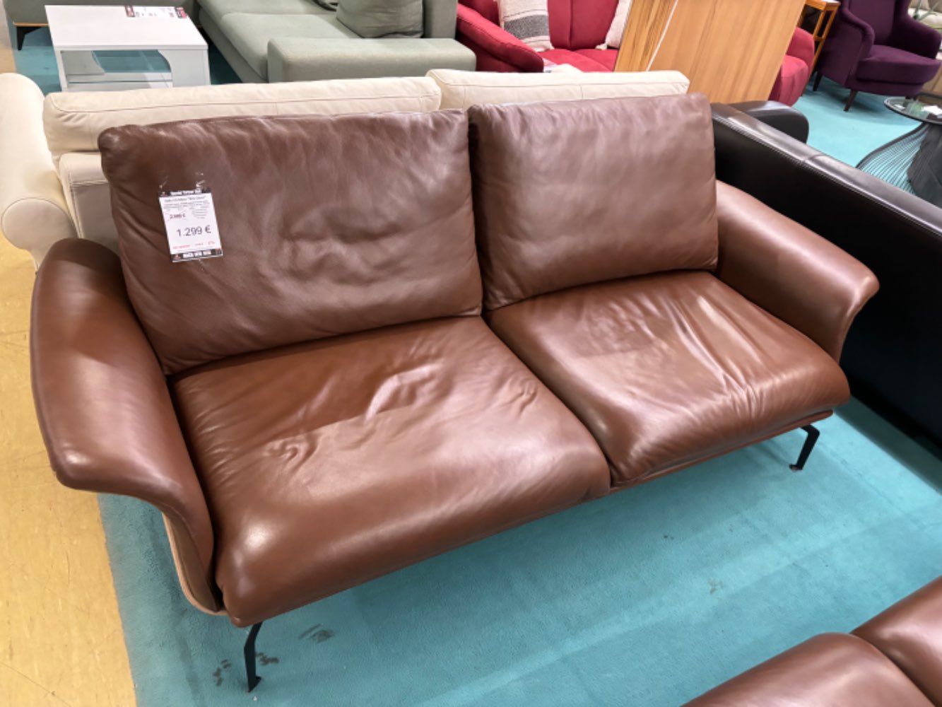 (GL 9)  Sofa 2,5 Sitzer braun Leder / Polstergarnitur statt 2999€