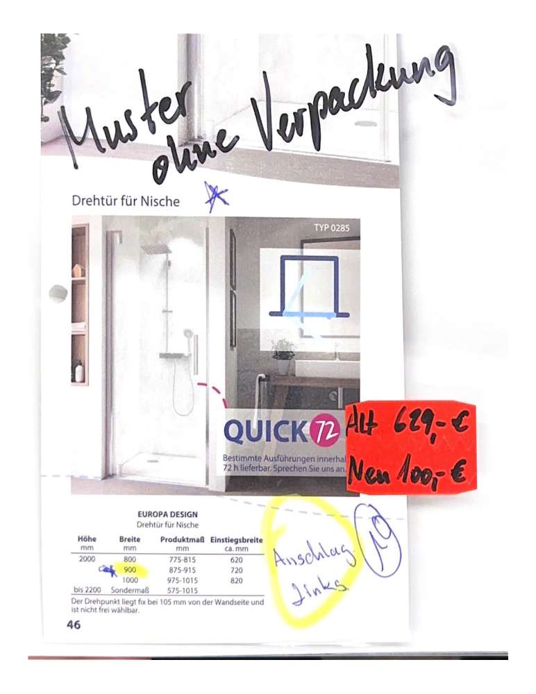 Drehtür für Nische