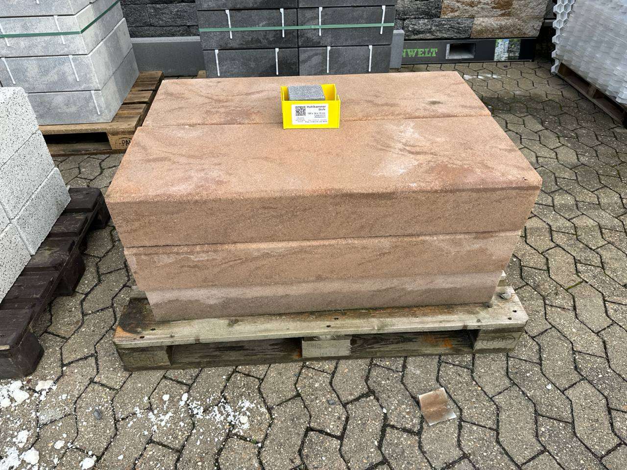 Hohlkammer Stufe 100x34x15 cm cappucchino nuanciert (Restposten)