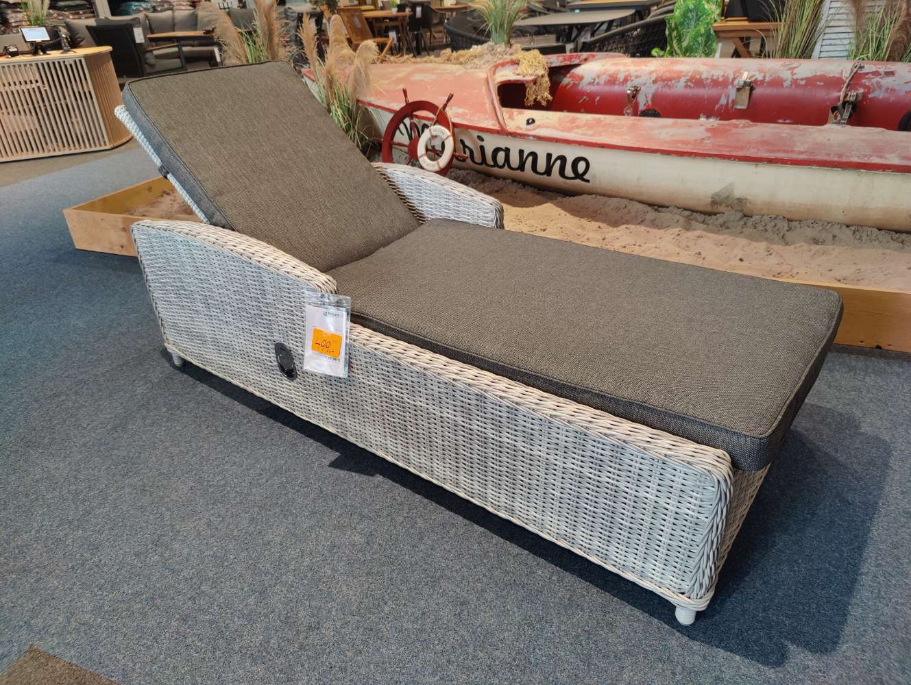 Gartenliege – inkl. Kissen – Sonnenliege – Geflecht