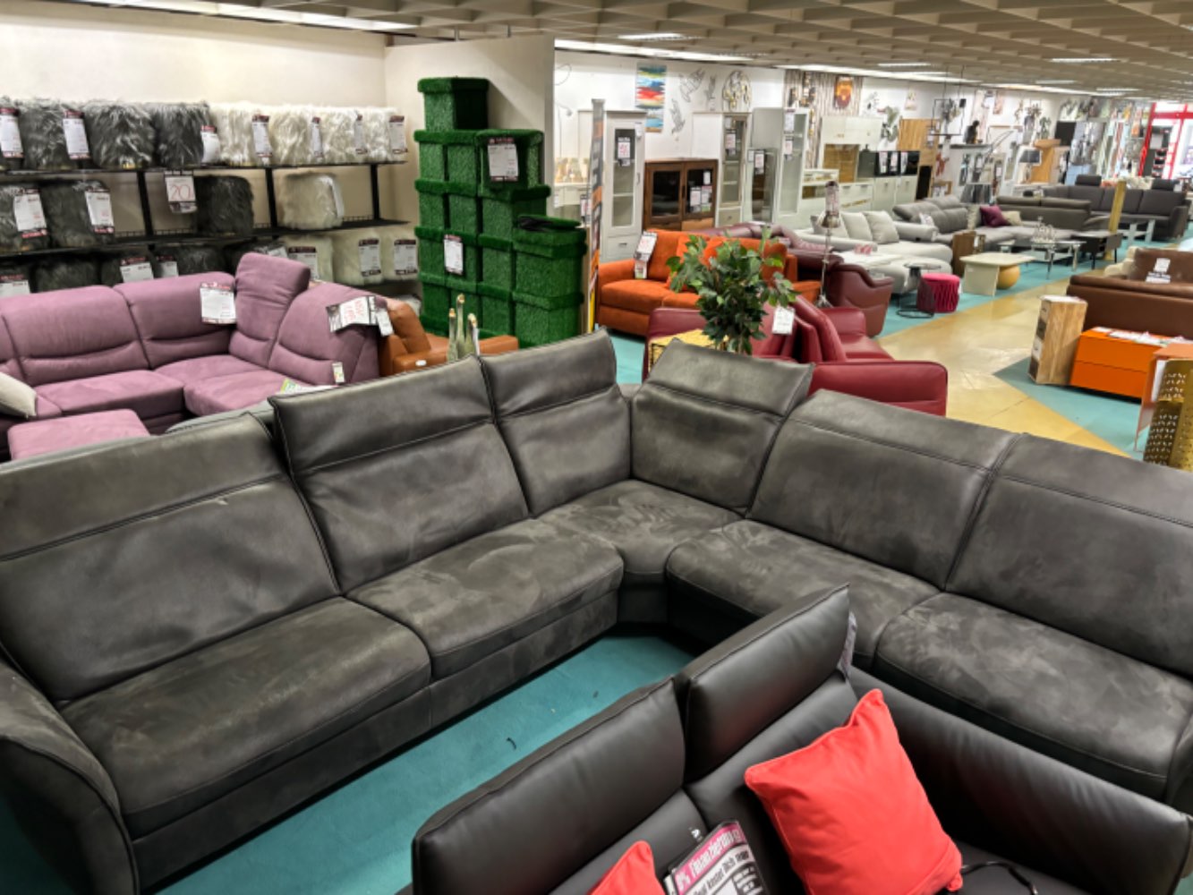 (GL 7) Hukla Polstergarnitur Sofa / Ecksofa Anthrazit statt 7999€