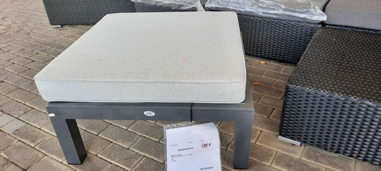 Gartensitzelement grau mit Auflage ,statt 139€