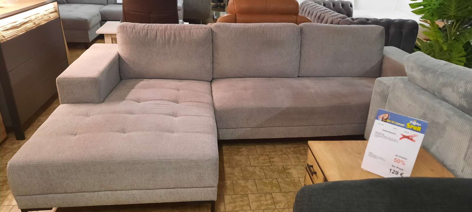 Ecksofa Stoff grau ,B280x90xH85 cm