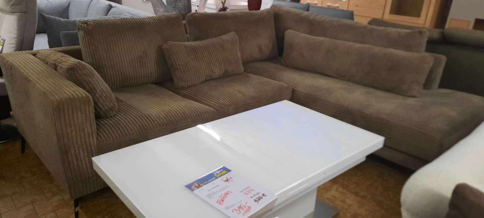 Ecksofa,Cordstoff braun ,B280x220xH90 cm,statt 3699€