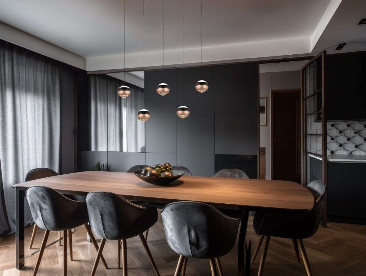 ⚡️Retoure⚡️ 5-flg LED Pendelleuchte Schwarz