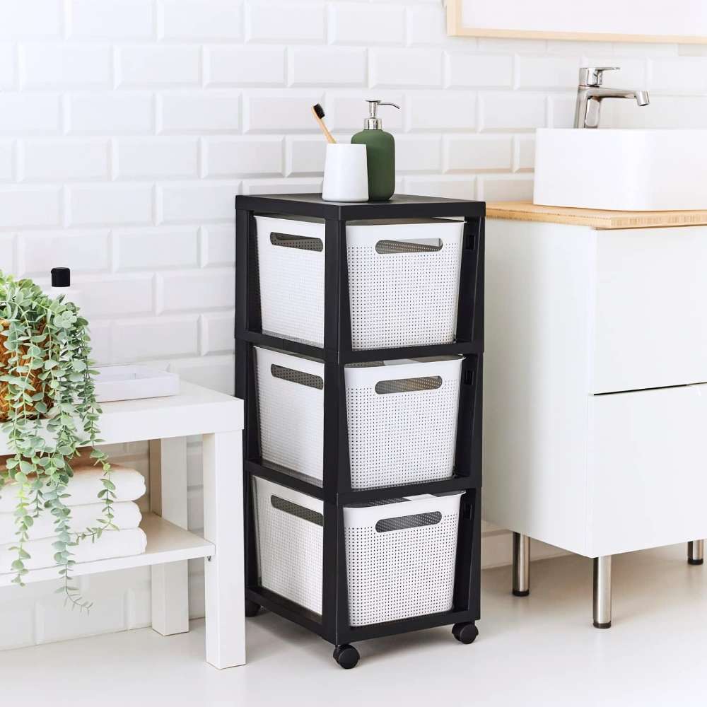 ⚡️Retoure⚡️ Rotho Badschrank Rollcontainer mit 3 Schubladen