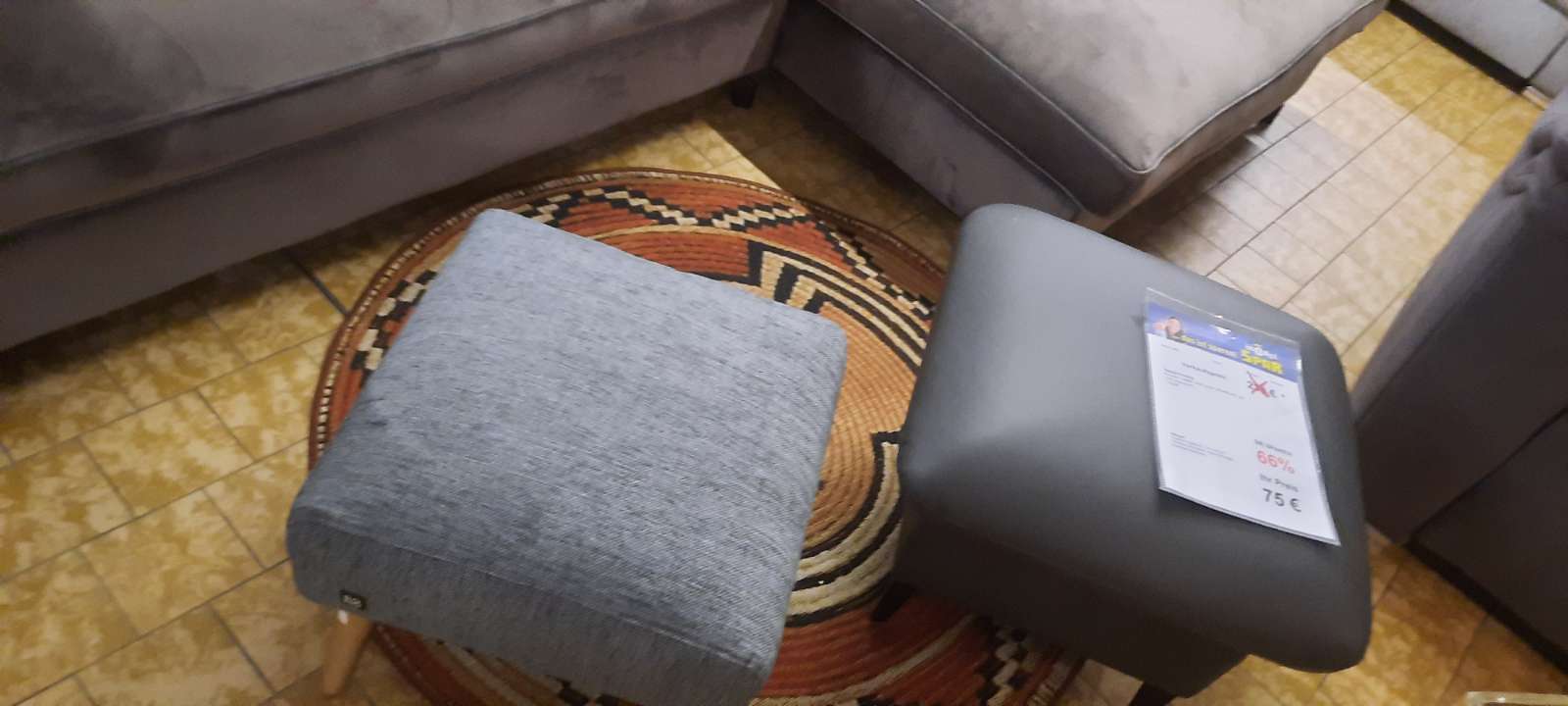 Hocker Flachgewebe grau 49x49xH45 cm,statt 299€