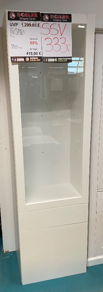 Vitrine Holzwerkstoff weiß lackiert statt 1299€