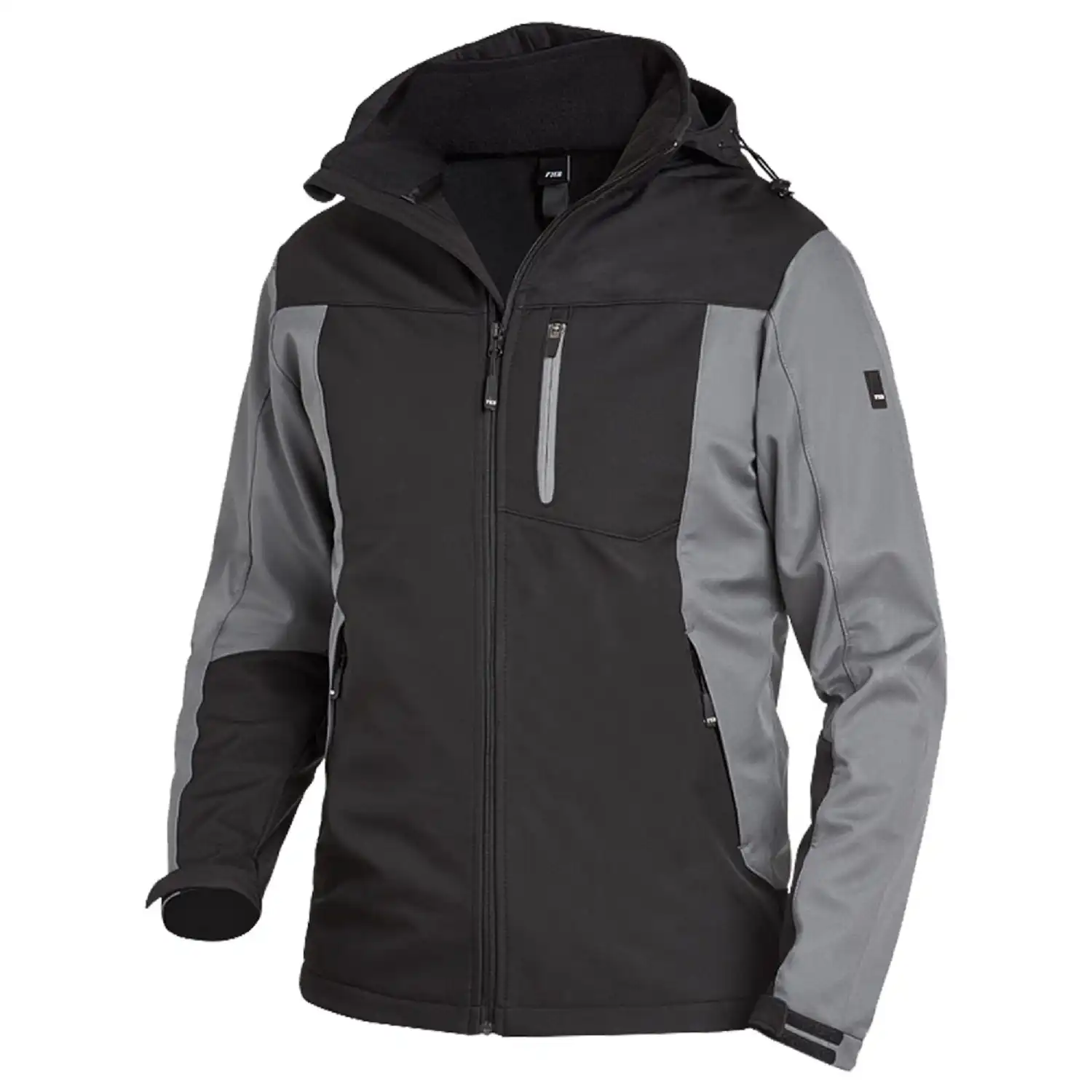 FHB JANNIK SOFTSHELL-JACKE GR. L GRAU-SCHWARZ 79105-1120-L