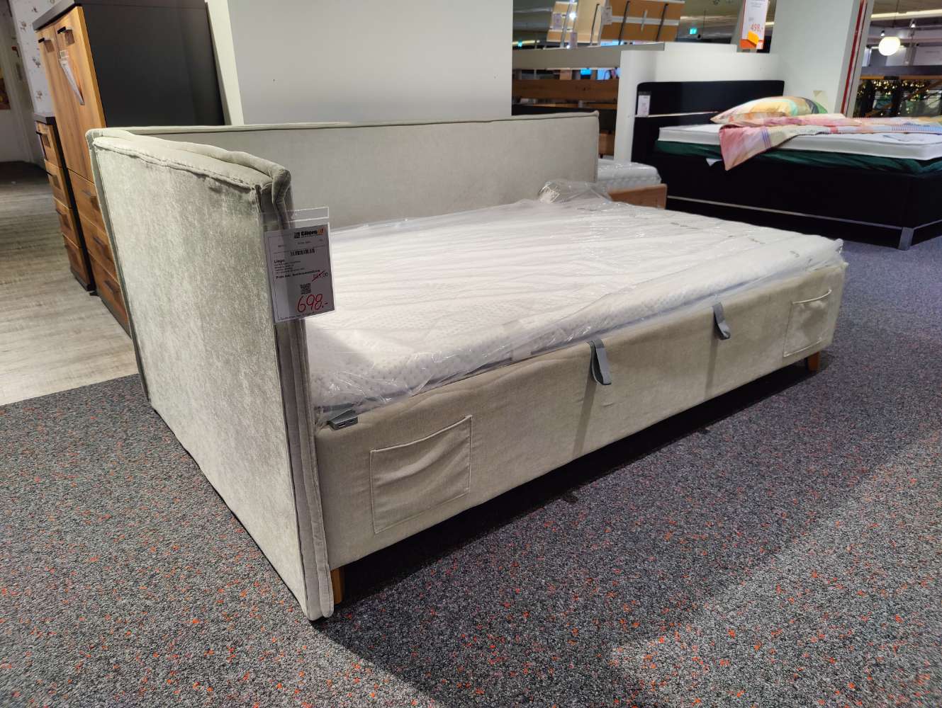 Jugenzimmerbett – FUN – 120×200 cm – mit Bettkasten und Mediaport