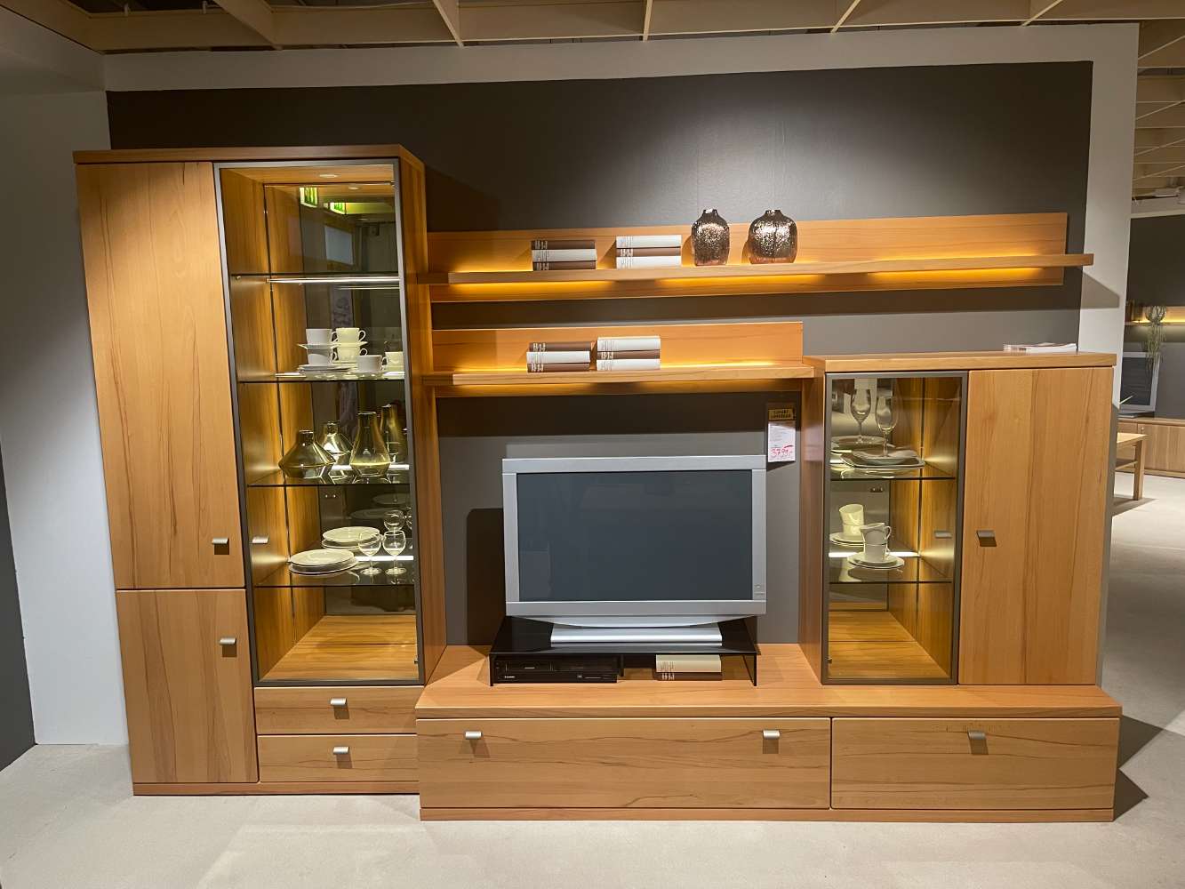 Wohnwand – Kernbuche – BHT ca.: 330x220x55cm