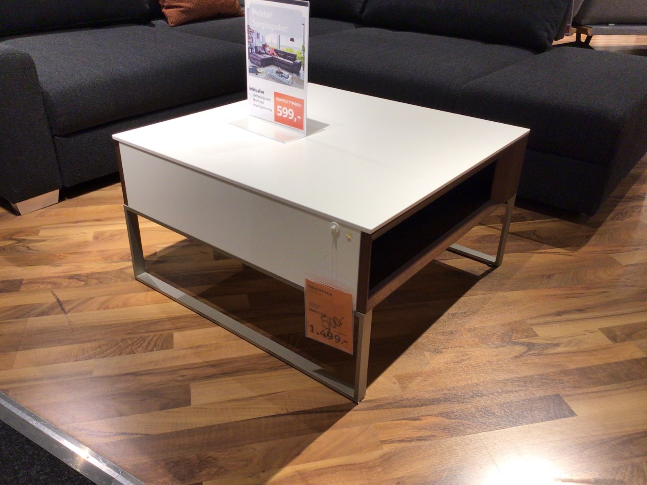 Möbel Couchtisch Locano IRO Dieter Knoll weiß / Nussbaum XXXLutz