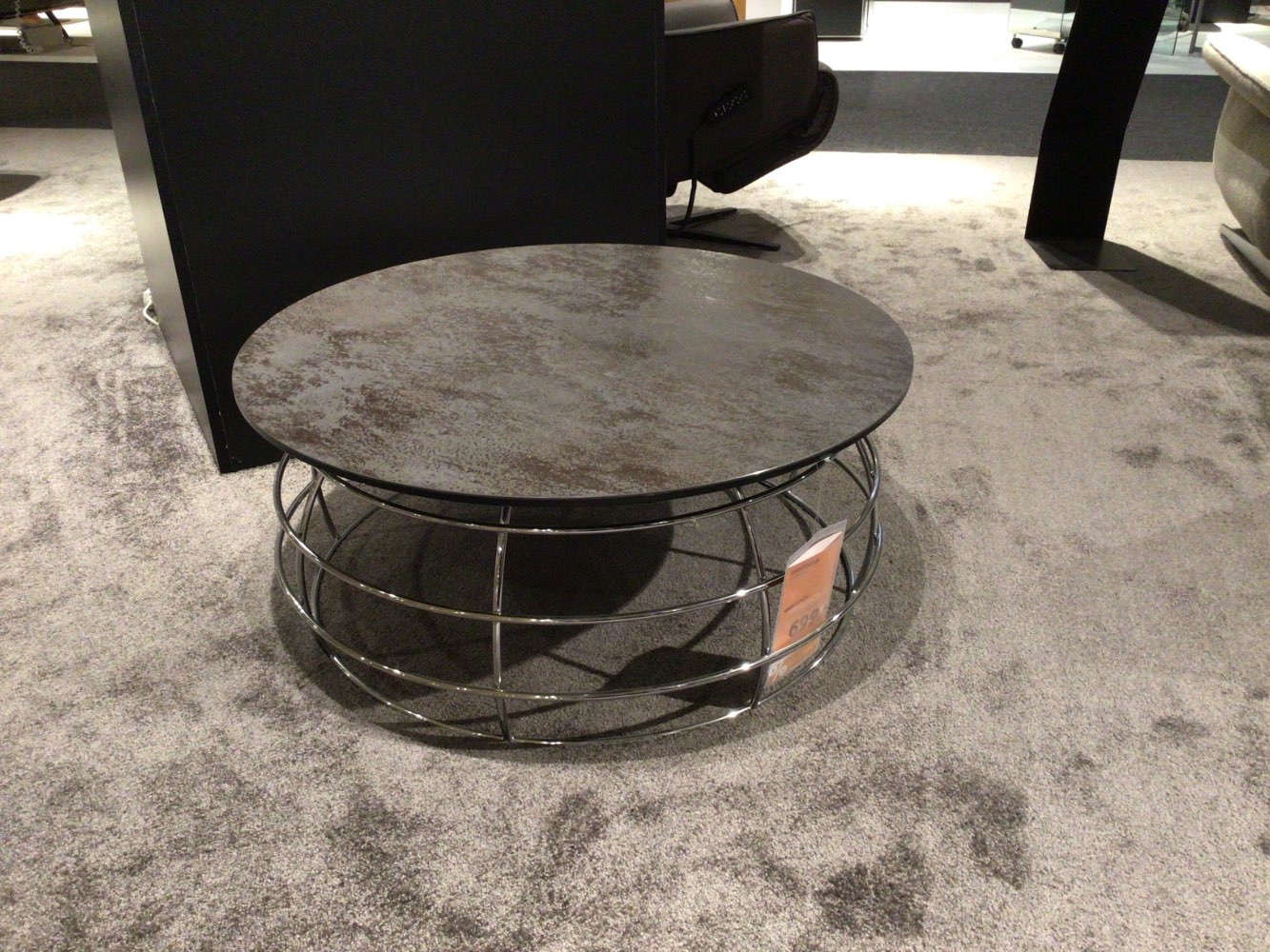 Möbel Couchtisch Rund Barrique Keramik Stone Ossido Nero