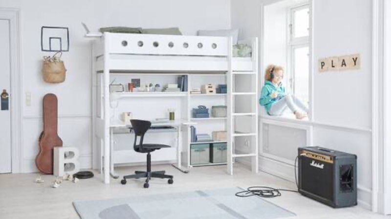 Möbel, Flexa Hochbett mit Lattenrost