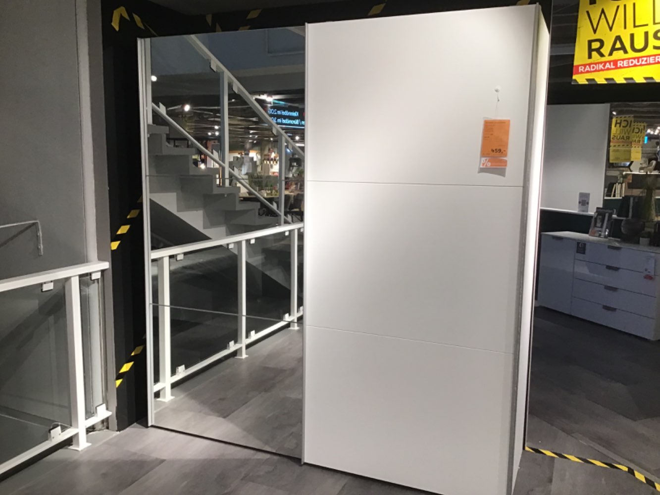 Schwebetürenschrank Bianco