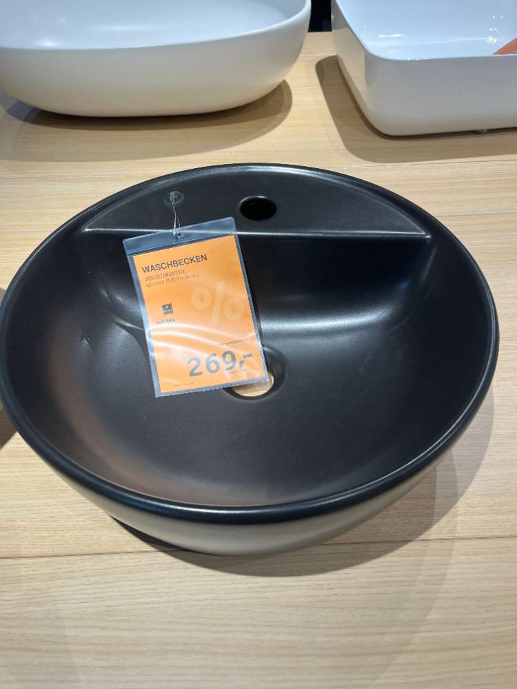 Möbel, Aufsatzwaschtisch Keramik schwarz matt, XXXLutz