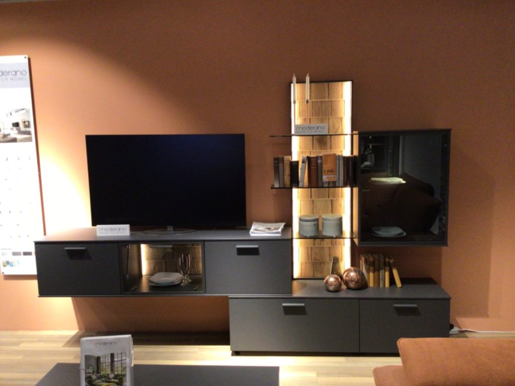 Möbel Wohnwand Teja Loddenkemper Grau / Eiche XXXLutz Hirschaid