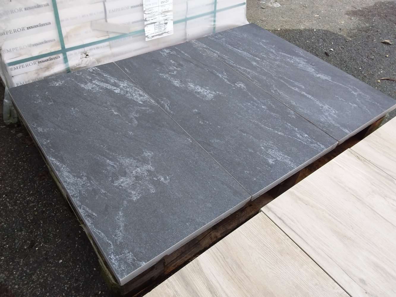 Feinsteinzeug 80x40x3 anthrazit Terrassenplatten Keramik Balkon