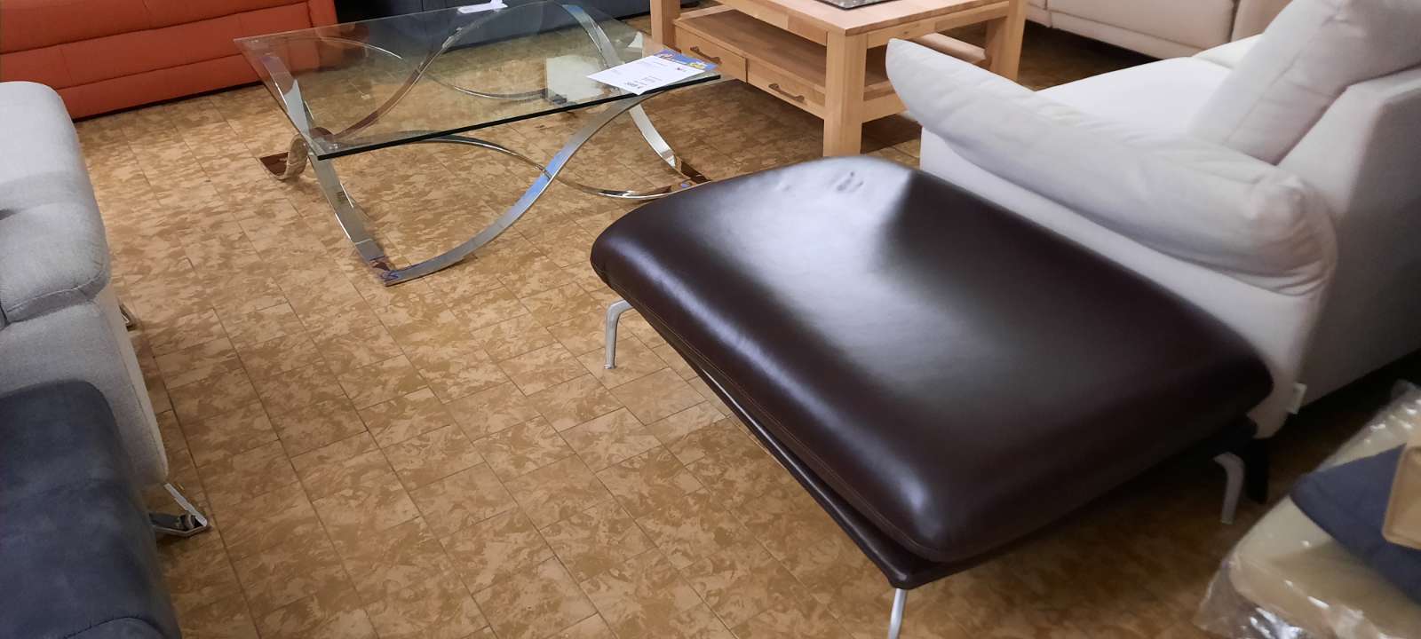 Hocker groß mit Tischplatte Leder Echt 105x75xH38 cm,statt 569€