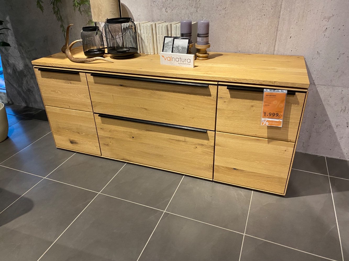 Sideboard Asteiche massiv, Schwarz XXXLutz Fellbach