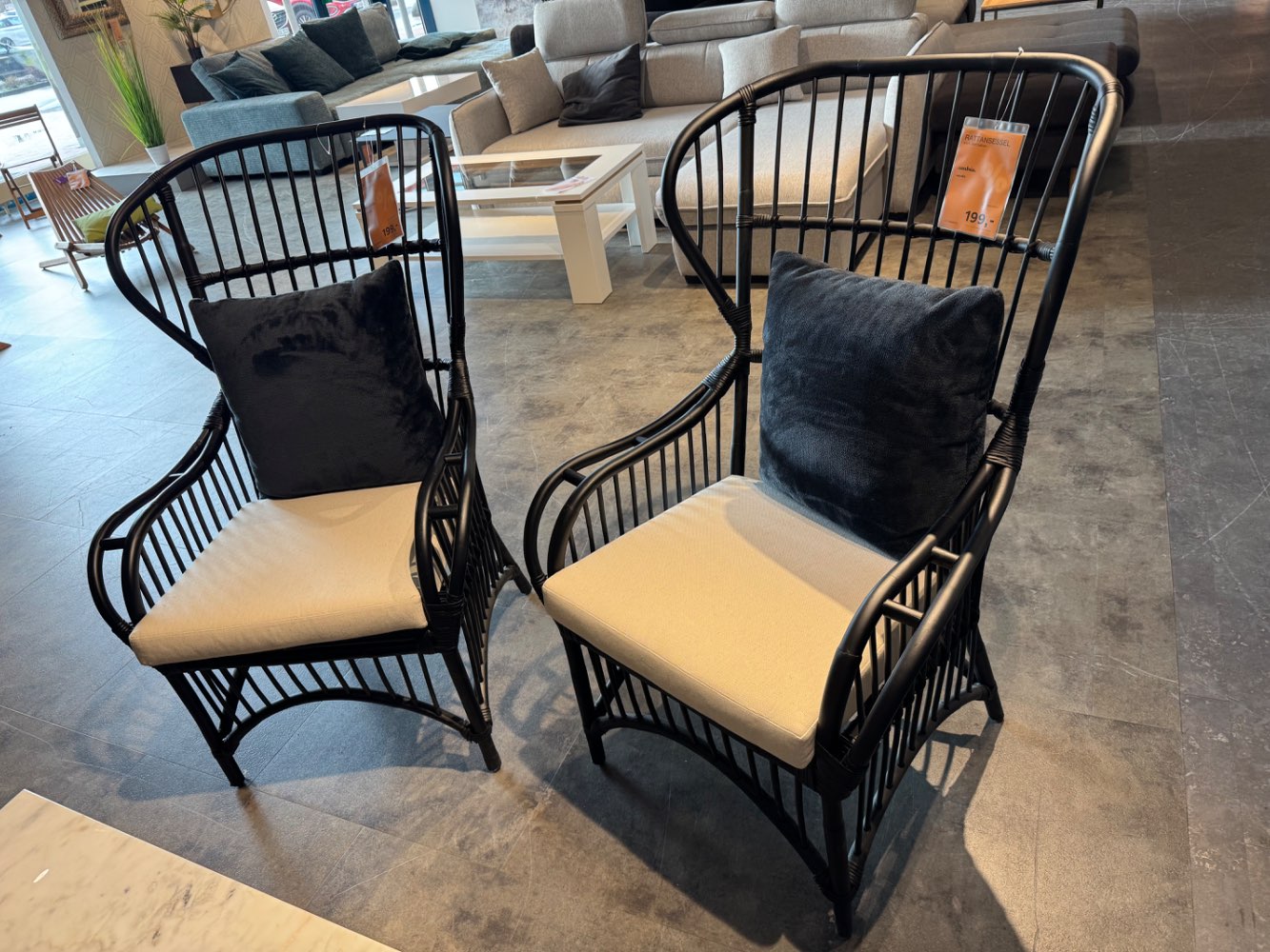 Rattansessel, Garten, ca. 72cm, Rattan Schwarz H&D, XXXLutz