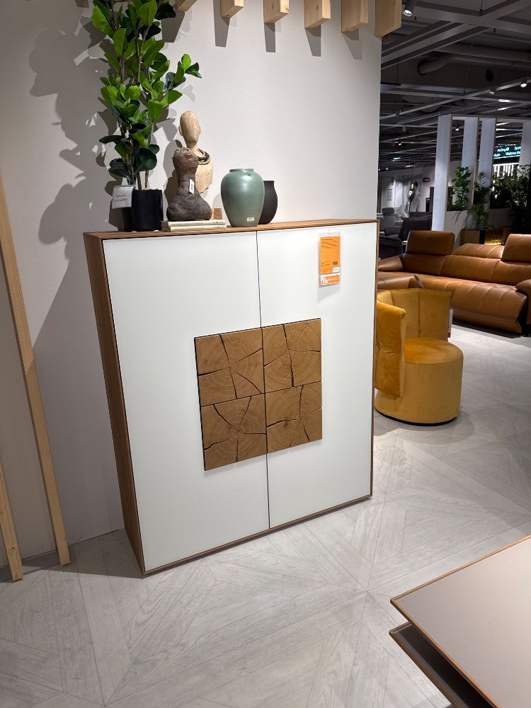 Möbel, Highboard Lago, Valnatura, 117cm, Eiche/Weiss, XXXLutz