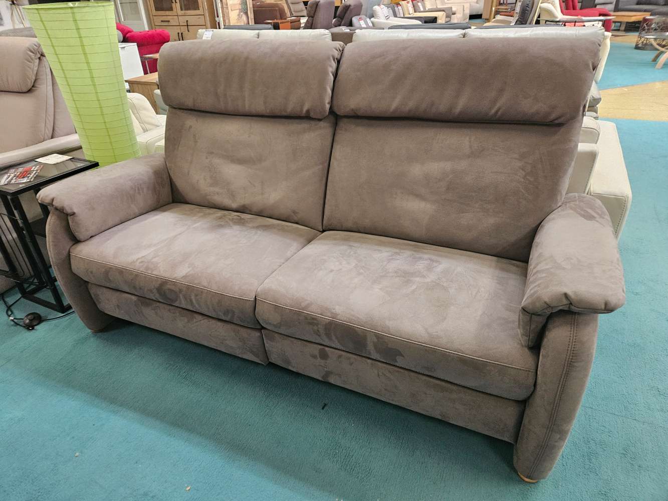 Sofa 2 Sitzer Mikrofaser Grau Braun Relaxfunktion statt 1699€