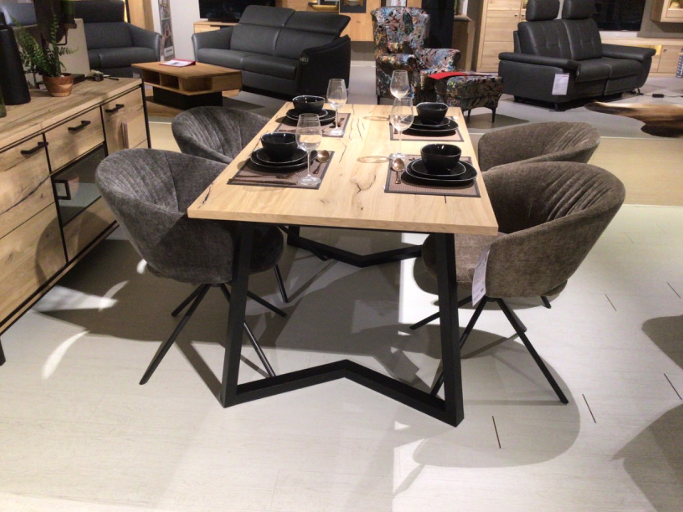 4-er Stuhlgruppe Braun/Grau