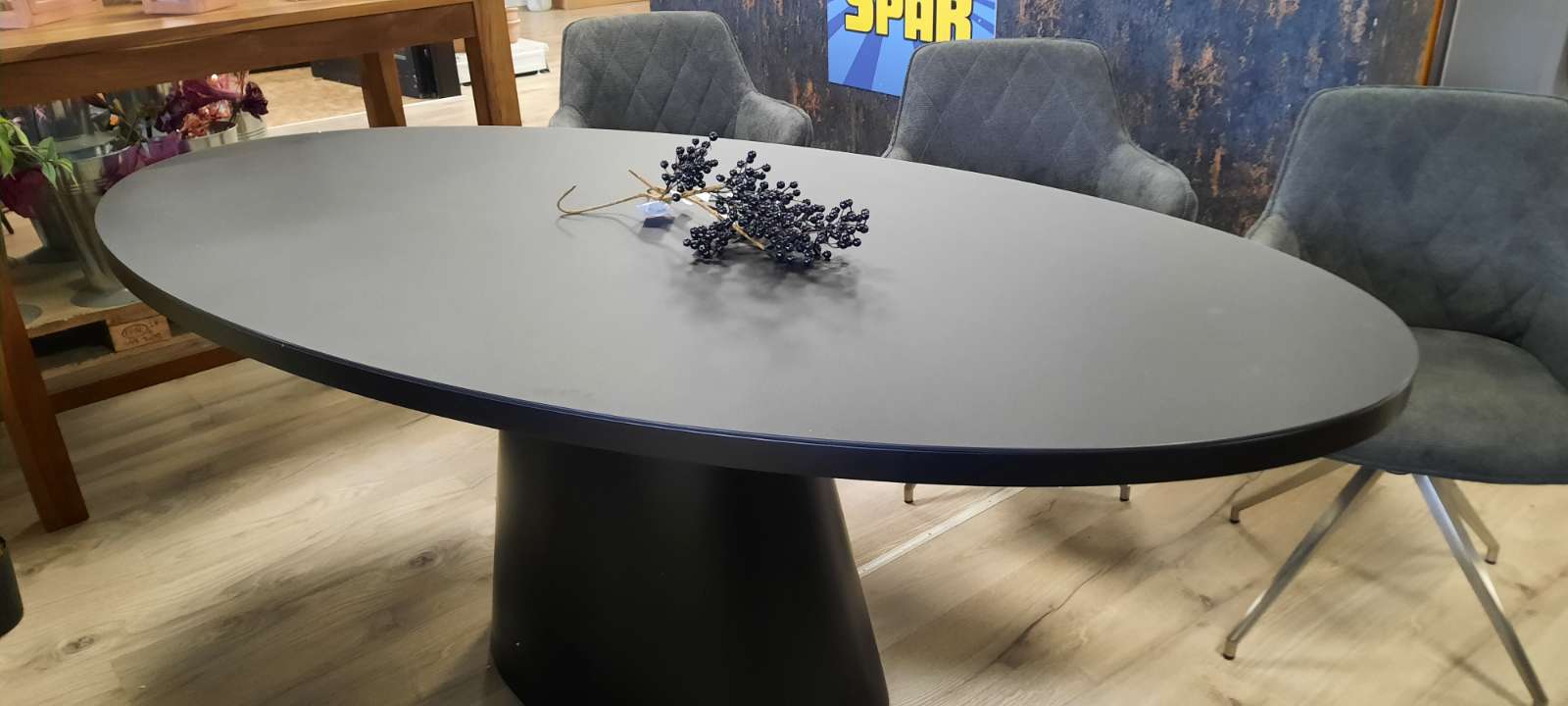 Esstisch  oval schwarz 200x100x76,5 cm,statt 617€
