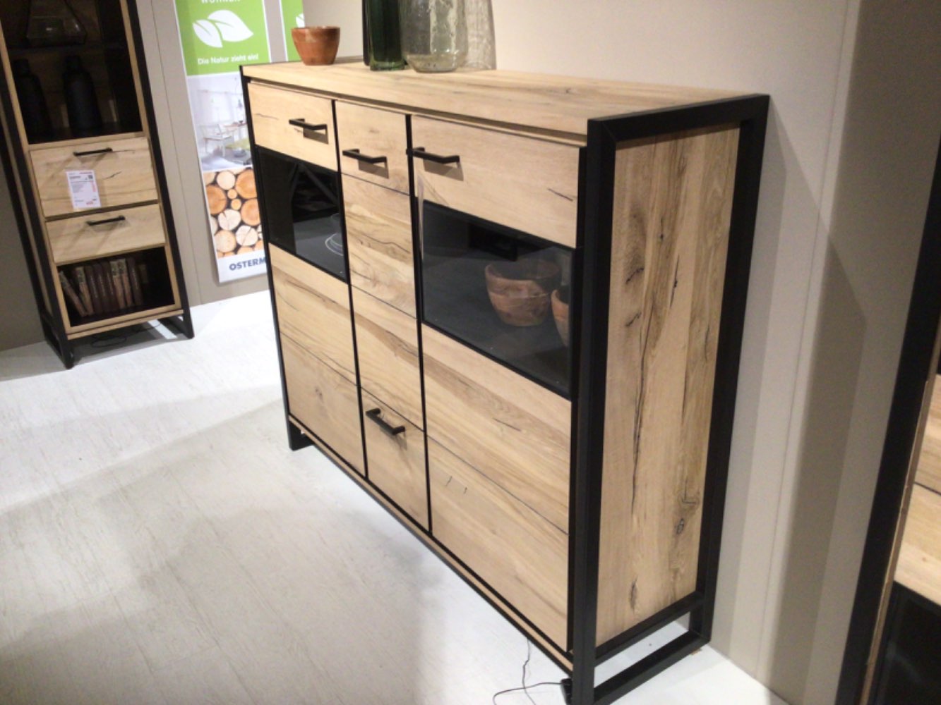 Highboard Eiche Schwarz